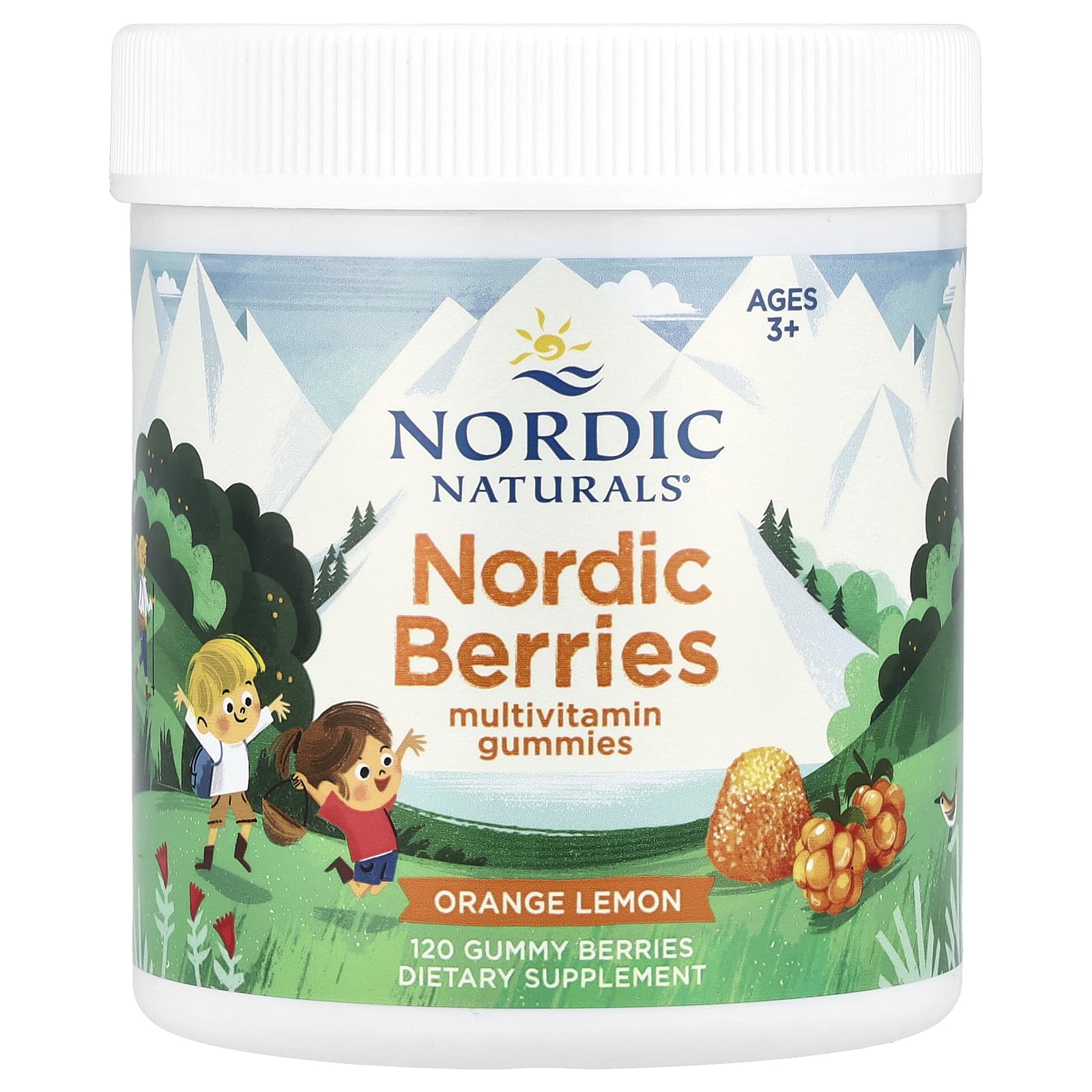 Nordic Naturals, Nordic Berries, Multivitamin Gummies, Ages 3+, Orange Lemon, 120 Gummy Berries UPC 768990301209 | HiLife Vitamins